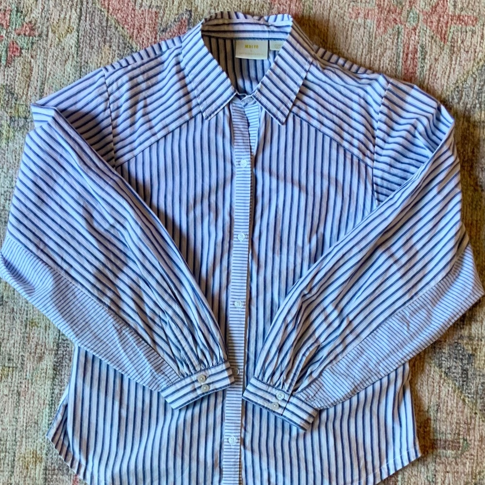 Never worn Maeve Nicely Tailored Pin Striped Blouse